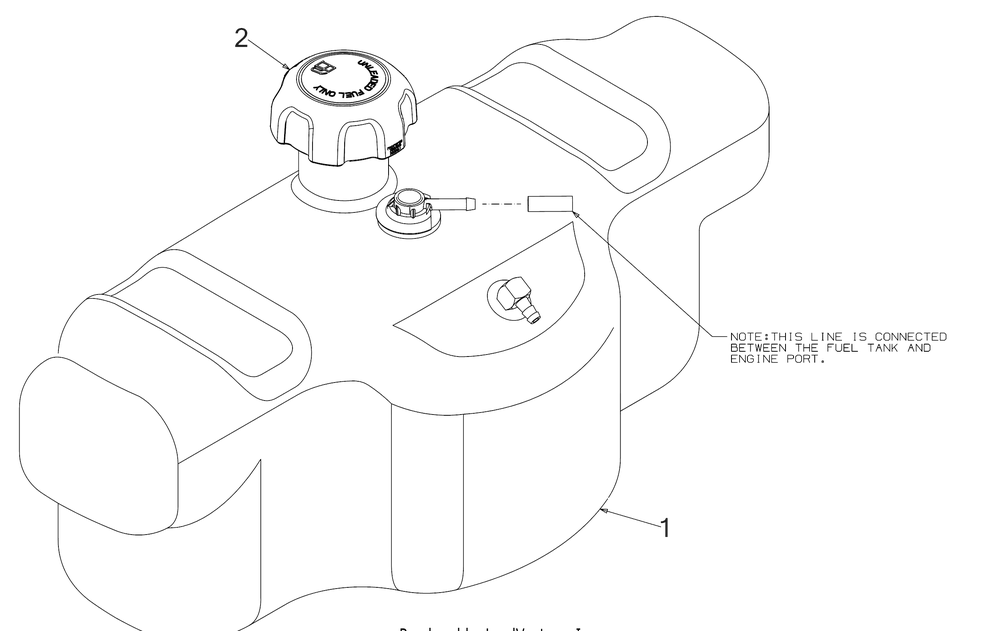 Fuel Tank Diagram and Parts List for Z-FORCESZ60KH (17BSDGHD010)(2018) Cub Cadet Lawn Tractor